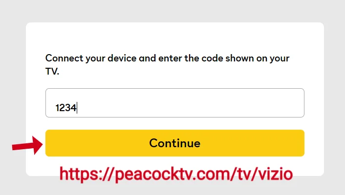 peacock activation code vizio